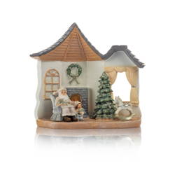 Figurka - domek świąteczny - świecący - 17 cm - Favola