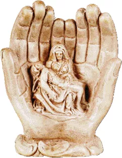 Pieta w dłoniach - Figura ( 14 cm )