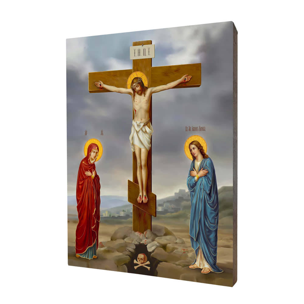 Ikona religijna drewniana Chrystus ukrzyżowany