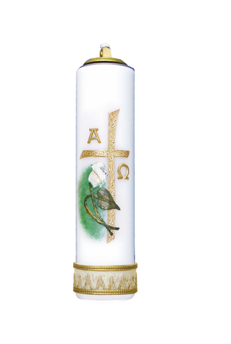 Lilia -świeca olejowa z aplikacją o wysokości 30 cm